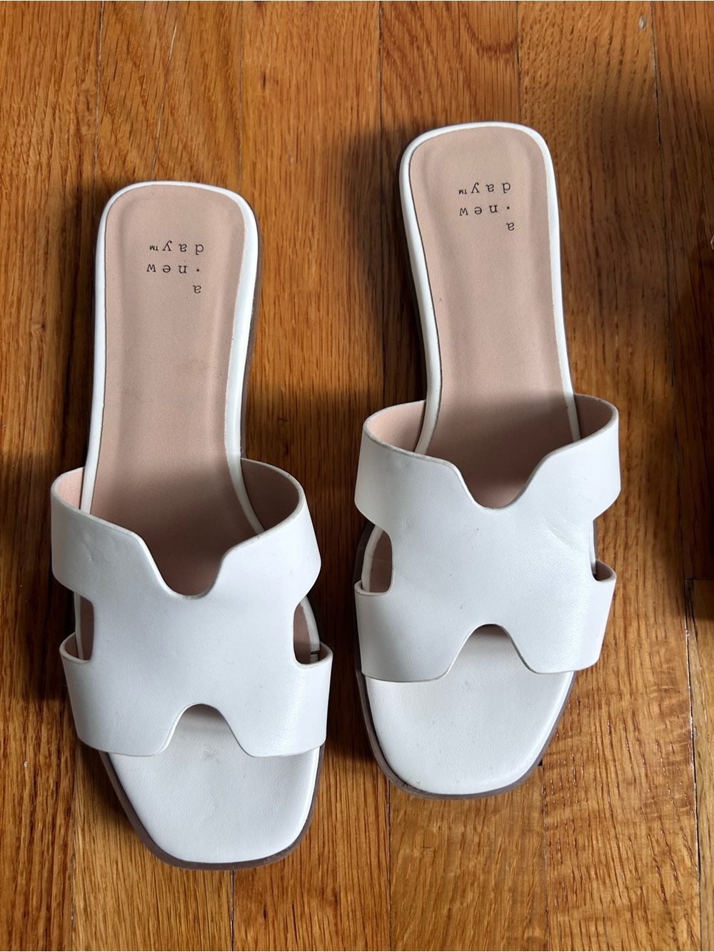 a new day White Cutout Slide Sandals for Women